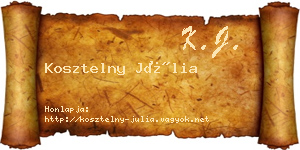 Kosztelny Júlia névjegykártya