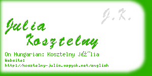 julia kosztelny business card